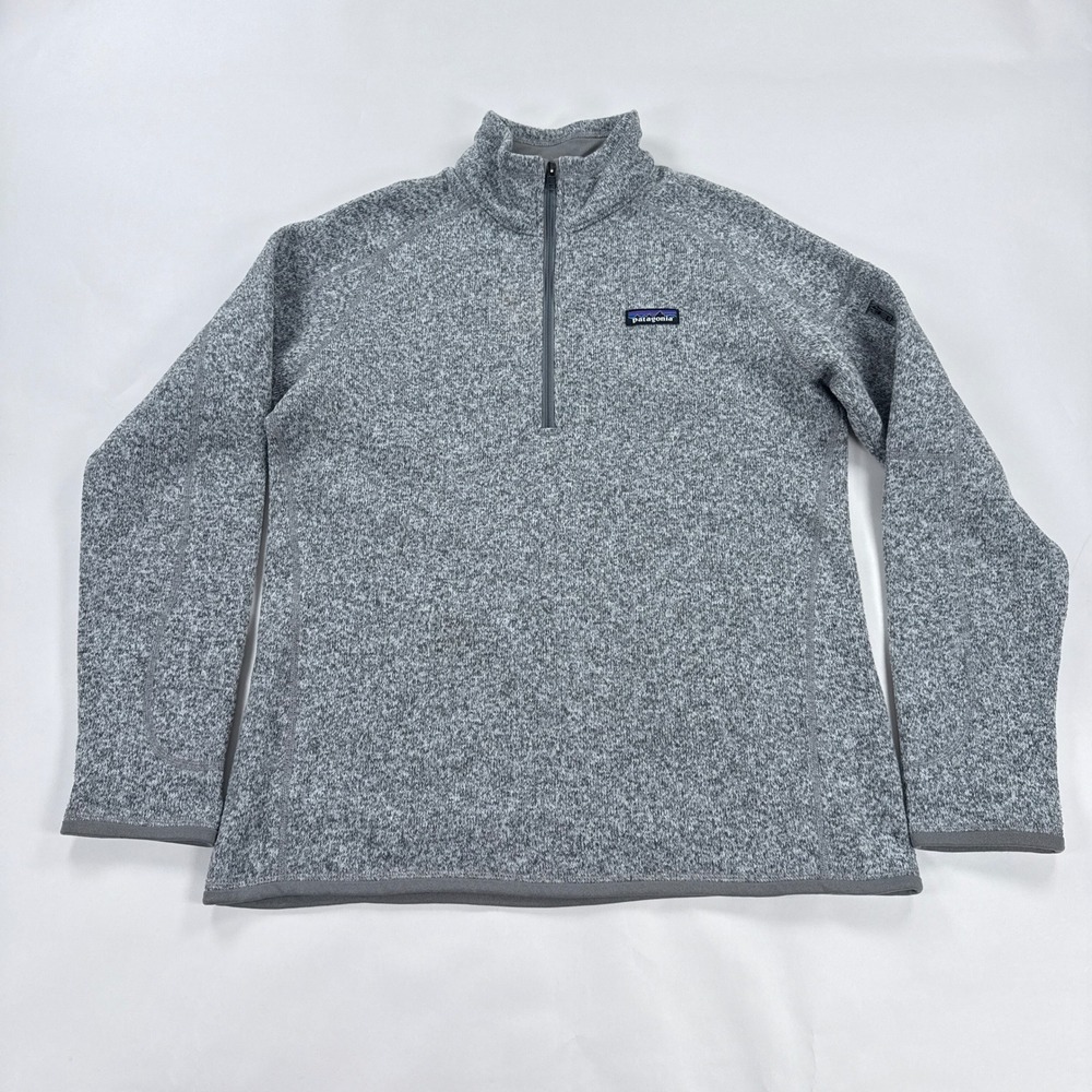 Patagonia Better Sweater Fleece Pullover Womens L Large 1/4 Zip Birch White